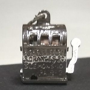 🎰 Vintage "One Arm Bandit" Slot Charm in Sterling 🎰